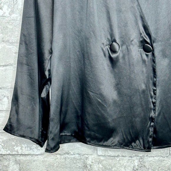Vintage Victoria's Secret Silk Jacket Size Medium Oversized Blouse Top Black - Picture 6 of 13